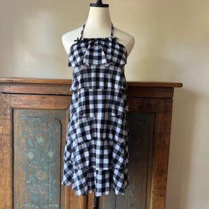 Betsey Johnson black gingham swimsuit cover-up